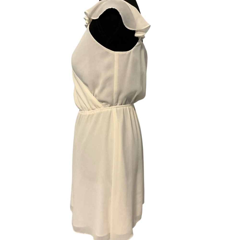 Guess Women's Ivory Ruffle Cap Sleeve Babydoll Party Dress Holiday Dress XS - Picture 3 of 11